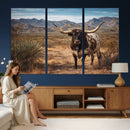 Texas Longhorn Bull Wall Art Canvas Print, Western Farmhouse by MyGreatCanvas | Canvas Wall Art Prints | Photo Prints & Wall Decor