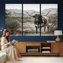 Texas Longhorn Bull Wall Art Canvas Print, Western Farmhouse by MyGreatCanvas | Canvas Wall Art Prints | Photo Prints & Wall Decor