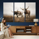 Texas Longhorn Canvas Wall Art Western Bull Desert Moody by MyGreatCanvas | Canvas Wall Art Prints | Photo Prints & Wall Decor