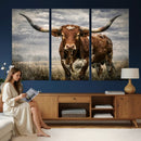 Texas Longhorn Canvas Wall Art Western Bull Desert Moody by MyGreatCanvas | Canvas Wall Art Prints | Photo Prints & Wall Decor
