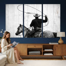 Cowboy Lasso Canvas Wall Art, Black White Western Horse by MyGreatCanvas | Canvas Wall Art Prints | Photo Prints & Wall Decor