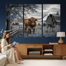 Texas Longhorn Canvas Wall Art, Rustic Farm Barn Bluebonnet by MyGreatCanvas | Canvas Wall Art Prints | Photo Prints & Wall Decor