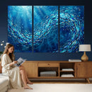 School of Fish Canvas Print | Blue Ocean Underwater Wall Art by MyGreatCanvas | Canvas Wall Art Prints | Photo Prints & Wall Decor