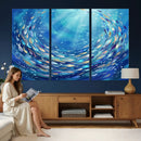 School of Fish Canvas Print | Blue Ocean Underwater Wall Art by MyGreatCanvas | Canvas Wall Art Prints | Photo Prints & Wall Decor