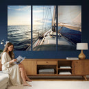 Sailboat Wall Art Canvas Print, Ocean Sunset Sailing Framed by MyGreatCanvas | Canvas Wall Art Prints | Photo Prints & Wall Decor