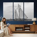Vintage Sailboat Wall Art Canvas Print, Black and White by MyGreatCanvas | Canvas Wall Art Prints | Photo Prints & Wall Decor