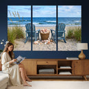 Large Beach Canvas Wall Art Coastal Adirondack Chairs Ocean by MyGreatCanvas | Canvas Wall Art Prints | Photo Prints & Wall Decor