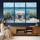 Beach Canvas Wall Art Coastal Adirondack Chairs Ocean by MyGreatCanvas | Canvas Wall Art Prints | Photo Prints & Wall Decor