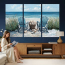 Beach Canvas Wall Art Coastal Adirondack Chairs Ocean by MyGreatCanvas | Canvas Wall Art Prints | Photo Prints & Wall Decor