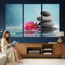 Zen Canvas Wall Art Lotus Flower Stacked Stones Teal Spa by MyGreatCanvas | Canvas Wall Art Prints | Photo Prints & Wall Decor