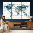Watercolor World Map Canvas Wall Art Print – Abstract by MyGreatCanvas | Canvas Wall Art Prints | Photo Prints & Wall Decor