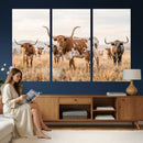 Texas Longhorn Canvas Wall Art, Rustic Farm Animal Photography Print, Farmhouse Country Decor, Western Ranch Art by MyGreatCanvas | Canvas Wall Art Prints | Photo Prints & Wall Decor