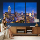 Charlotte Skyline Canvas Wall Art Print – North Carolina Cityscape Photography Print by MyGreatCanvas | Canvas Wall Art Prints | Photo Prints & Wall Decor