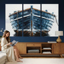 Blue Wooden Rowboat Canvas Wall Art, Coastal Nautical Boat Painting Print for Lake Beach House Decor, Minimalist Maritime Decor Artwork by MyGreatCanvas | Canvas Wall Art Prints | Photo Prints & Wall Decor