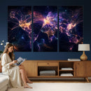 Global Flight Routes Map Canvas Wall Art, Worldwide Aviation Network Print, International Air Travel Wall Decor by MyGreatCanvas | Canvas Wall Art Prints | Photo Prints & Wall Decor