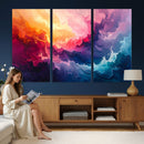 Colorful Abstract Canvas Wall Art Print, Vibrant Popup Color Art Print