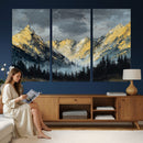 Abstract Mountain Wall Art Canvas Print Modern Landscape Painting Print