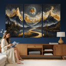 Abstract Mountain Wall Art Canvas Print Modern Landscape Painting Print