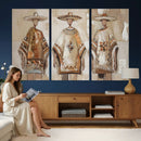 Mexican Folk Art Canvas Wall Art, Charro Poncho Sombrero Painting Print, Neutral Beige Boho Decor, Southwestern Impasto Style, Living Room Art by MyGreatCanvas | Canvas Wall Art Prints | Photo Prints & Wall Decor