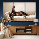 Funny Horse on Sofa Canvas Wall Art, Quirky Horse Lounging Photo Print, Whimsical Animal Decor, Living Room Conversation Art, Horse Lover Gift by MyGreatCanvas | Canvas Wall Art Prints | Photo Prints & Wall Decor