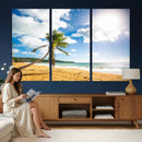 Tropical Beach Canvas Wall Art, Palm Tree Ocean Photo Print, Coastal Living Room Decor, Turquoise Sea Beach House Art, Summer Wall Art by MyGreatCanvas | Canvas Wall Art Prints | Photo Prints & Wall Decor