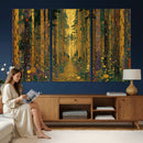 Gustav Klimt Style Forest Canvas Wall Art, Golden Forest Path Floral Art Nouveau Print, Enchanted Woodland Decor by MyGreatCanvas | Canvas Wall Art Prints | Photo Prints & Wall Decor