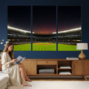 Yankee Stadium Night Game Triple Canvas, Yankee Stadium