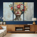 Golden Petal Wall Art Canvas Print - Silhouette Woman Wall by MyGreatCanvas | Canvas Wall Art Prints | Photo Prints & Wall Decor