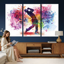 Colorful Golfer Swing Wall Art Canvas Print - Ready to Hang,