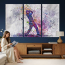 Watercolor Golf Swing Wall Art Canvas Print | Vibrant
