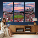 Carter-Finley Stadium Art Sunset Game Triple Canvas Wall Art
