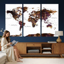 World Map Canvas Print – Detailed Map of the World Wall Art