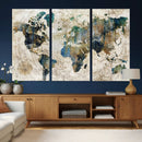 Framed Vintage World Map Wall Art – Abstract Map Canvas by MyGreatCanvas | Canvas Wall Art Prints | Photo Prints & Wall Decor