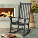 Indoor Outdoor Wooden High Back Rocking Chair by LJGDeals