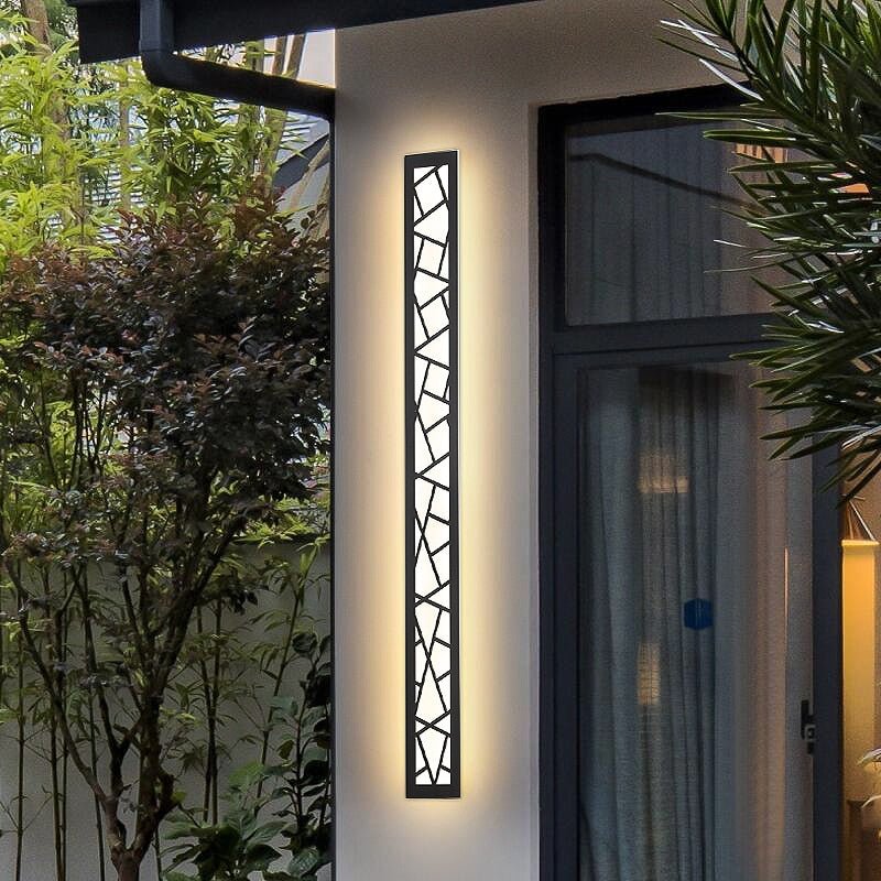 MIRODEMI® Black Creative Design Outdoor Waterproof Aluminum LED Tall Wall Lamp For Villa