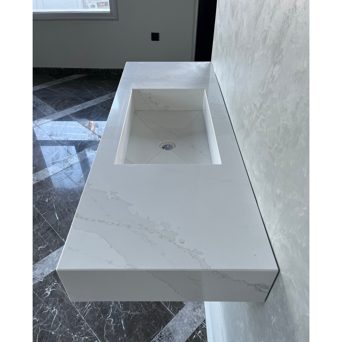 Calacatta Gold Engineered Quartz Kitchen Sink - Luxury Handcrafted Premium Design, photo 3 of 12