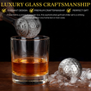 Luxurious Bar Gift Set Golf Whiskey Glasses Golf Ball Chillers Tongs Set In Premium Wood Box By The by The Wine Savant