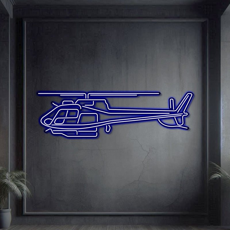 H125E Metal Neon Aircraft Wall Art - NCN0048