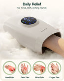 LX7 LCD Touchscreen Hand Massager, Heated Air Compression, Cloud Gray