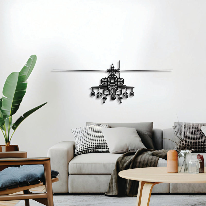 AH-64D Apache Front Metal Aircraft Wall Art - NCP0025