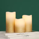 Gold Real Wax Battery Powered Candle ( Set of 3) by JHY DESIGN