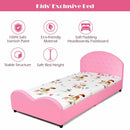 Twin Size Upholstered Platform Toddler Bed with Wood Slat Support by LJGDeals