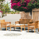 4 Pieces Outdoor Acacia Wood Sofa Furniture Set by LJGDeals