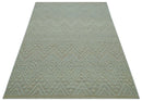 Custom Made Modern Contemporary Beige Hand Knotted Wool Area Rug