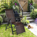 Patio Back Adjustable Rattan Folding Lounge Recliner by LJGDeals