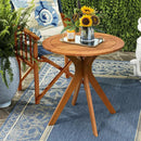27 InchOutdoor Round Solid Wood Coffee Side Bistro Table by LJGDeals