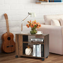 Multifunctional 3-Tier Side Table with Wheels and Large Storage Shelf by LJGDeals