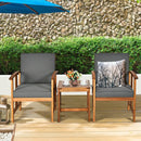 3PC Solid Wood Outdoor Patio Sofa Furniture Set by LJGDeals