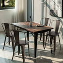 Set of 4 Industrial Metal Counter Stool Dining Chairs with Removable Backrests by DirectDeals