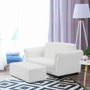 Soft Kids Double Sofa with Ottoman-White